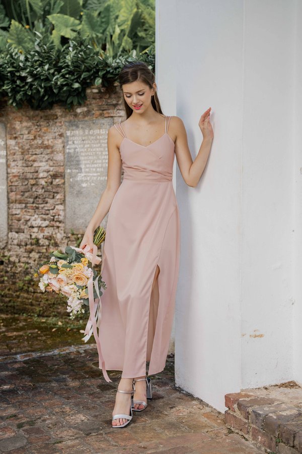 Surely Serenely Slit Dress (Blush Pink)