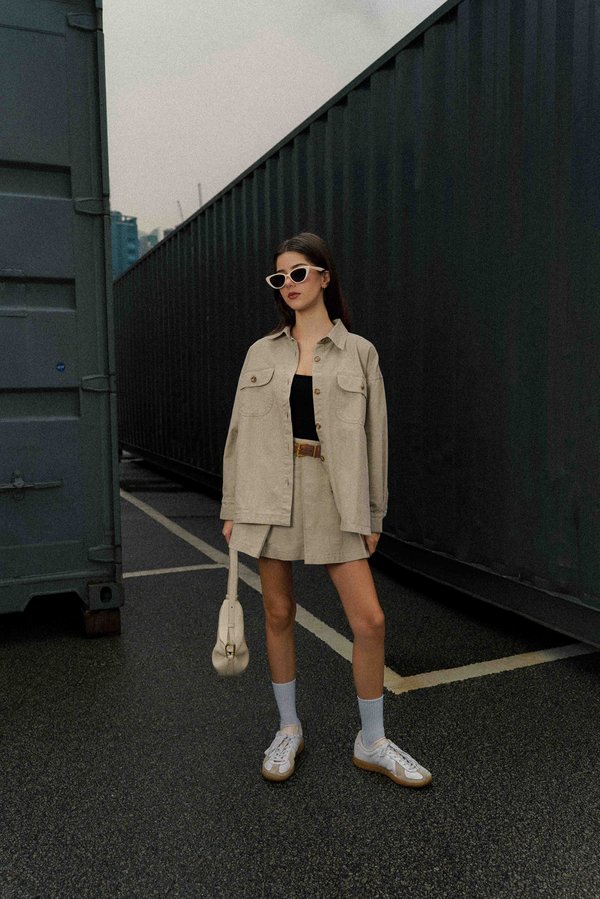 Drift Oversized Shirt (Khaki)