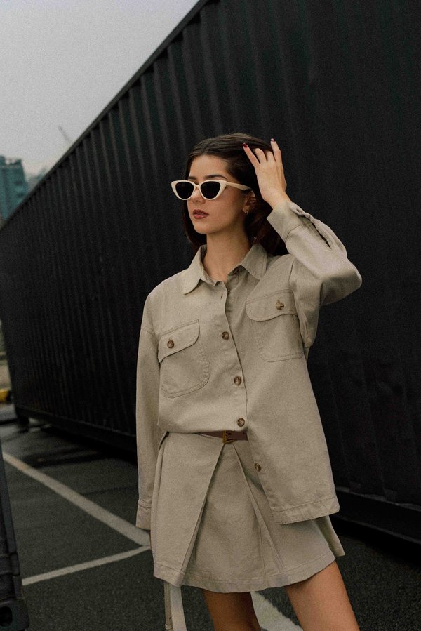 Drift Oversized Shirt (Khaki)