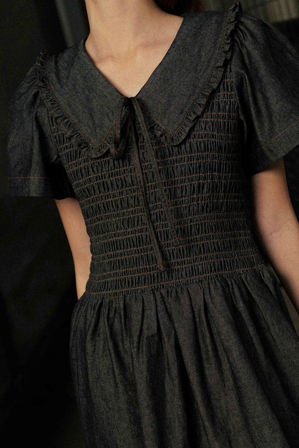 Strata Denim Dress (Black Wash)