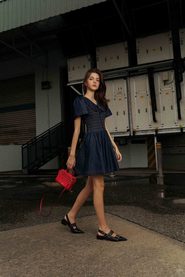 Strata Denim Dress (Dark Wash)