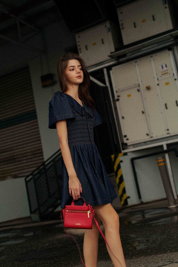 Strata Denim Dress (Dark Wash)