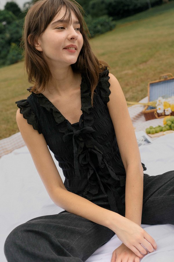 Duality Frill Reversible Top (Black)