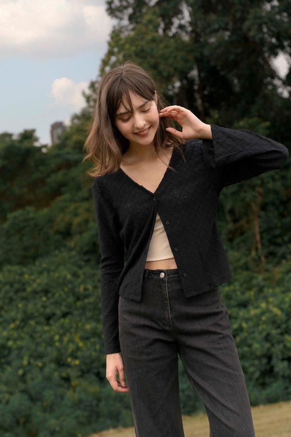 Misty Veil Cardigan (Black)