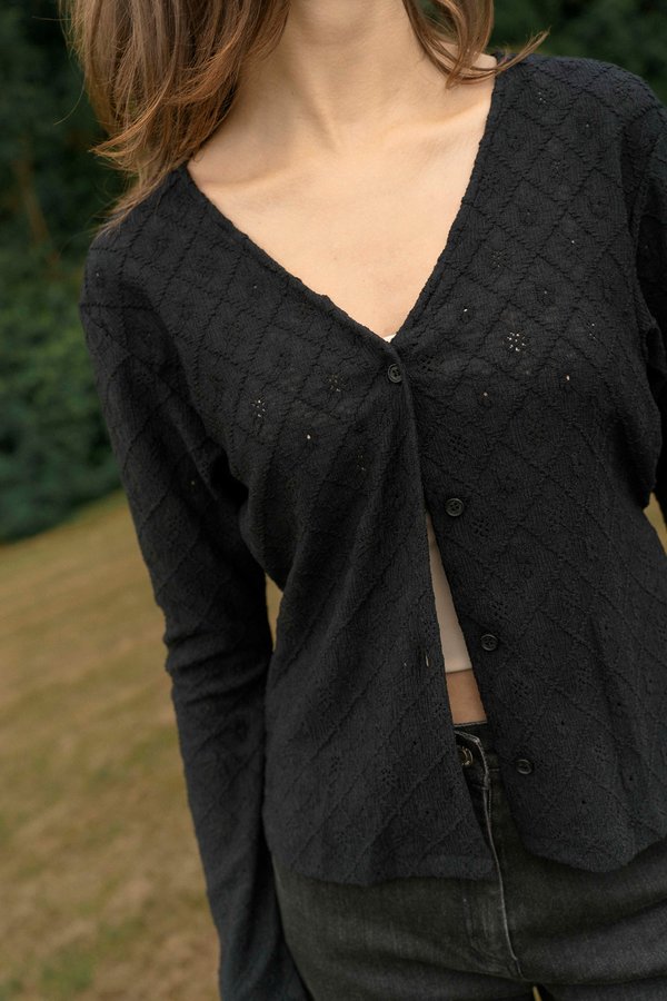 Misty Veil Cardigan (Black)