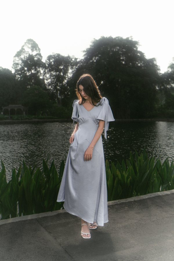 Enchanted Ribbon Dress (Dusty Blue)