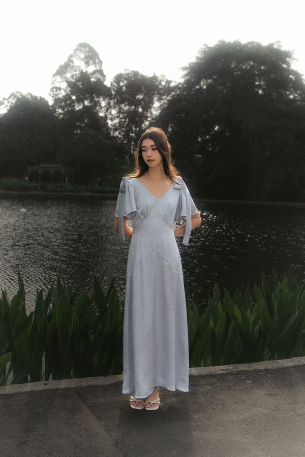 Enchanted Ribbon Dress (Dusty Blue)