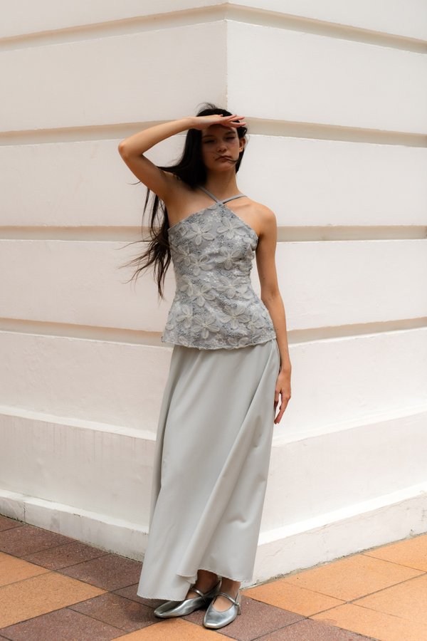 Pivotal Maxi Skirt (Light Grey)