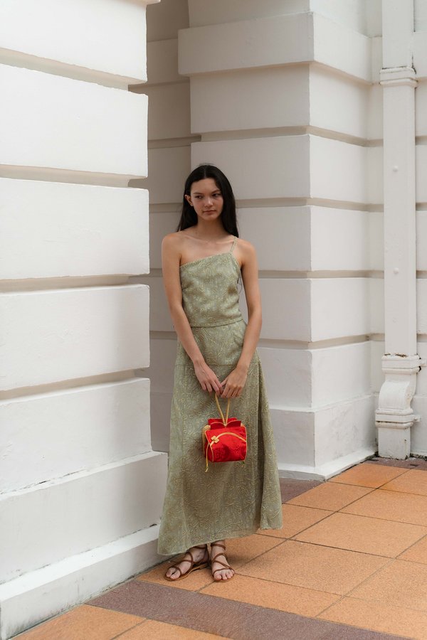 Solace Maxi Skirt (Meadowland Green)