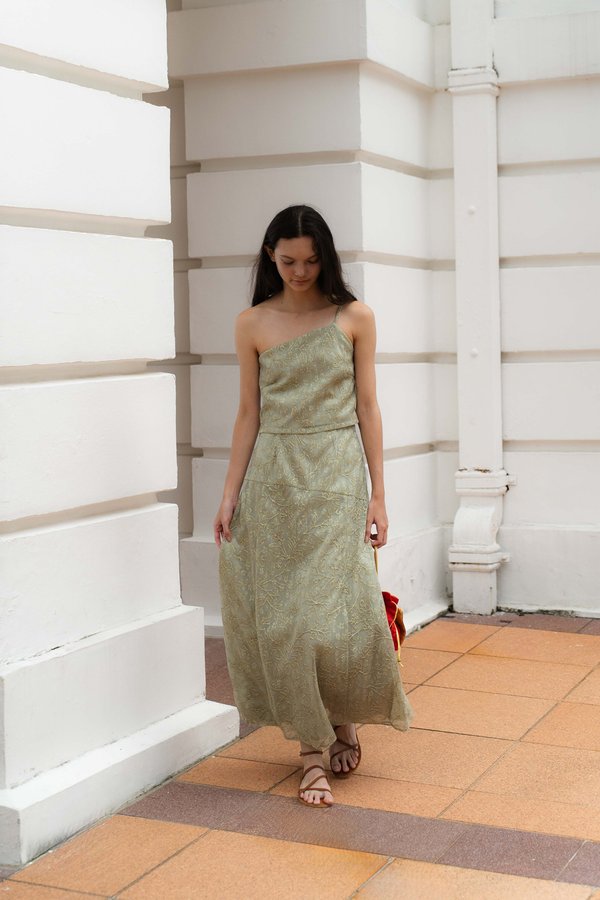 Solace Maxi Skirt (Meadowland Green)