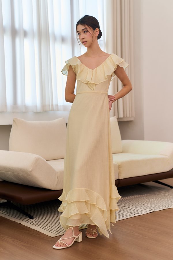 Daydream Ruffles Multiway Dress (Pastel Yellow)