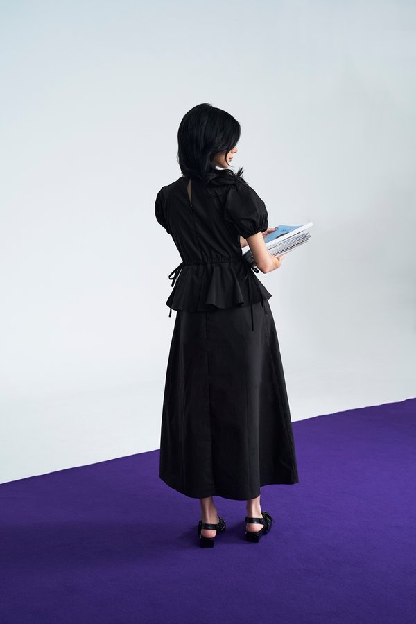 Modern Muse Peplum Dress (Black)