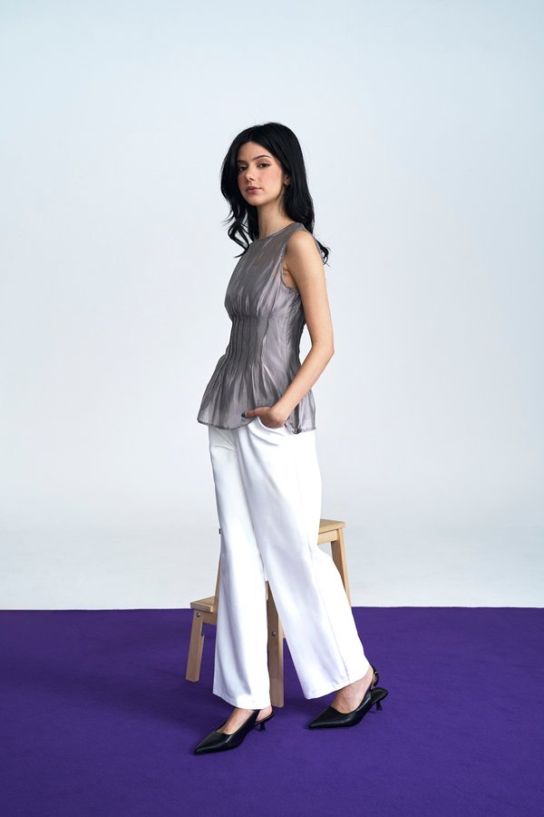 Soft Focus 2-Way Layered Top (Grey)