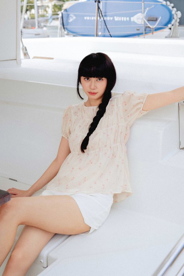Petal Whisper Top (Ivory Floral)
