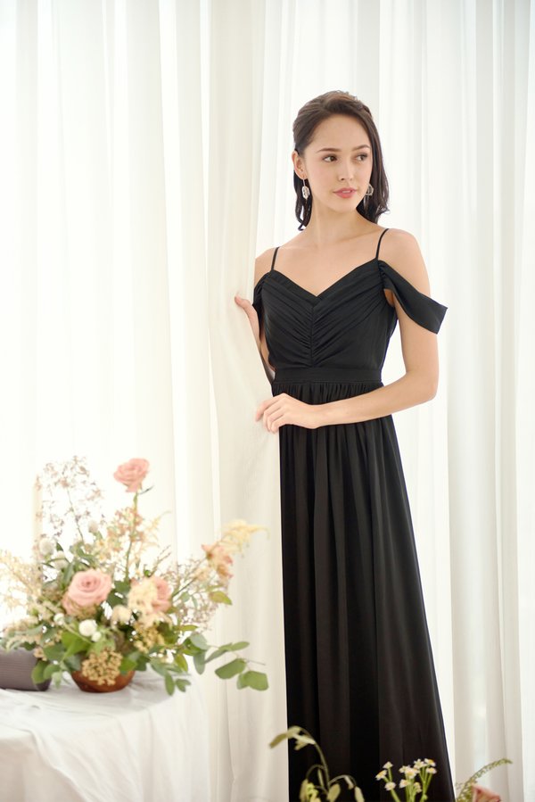 Evermore Grecian Dress (Black)