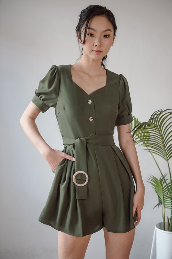 Into The Forest Romper (Olive)
