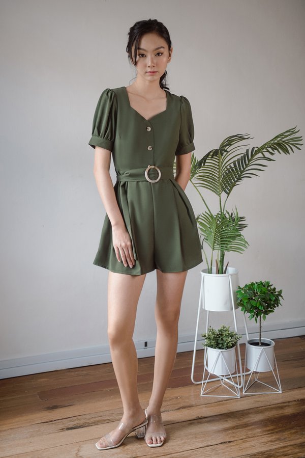 Into The Forest Romper (Olive)