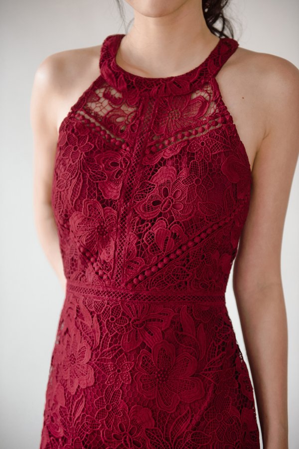 Lady Luck Dress (Wine Red)