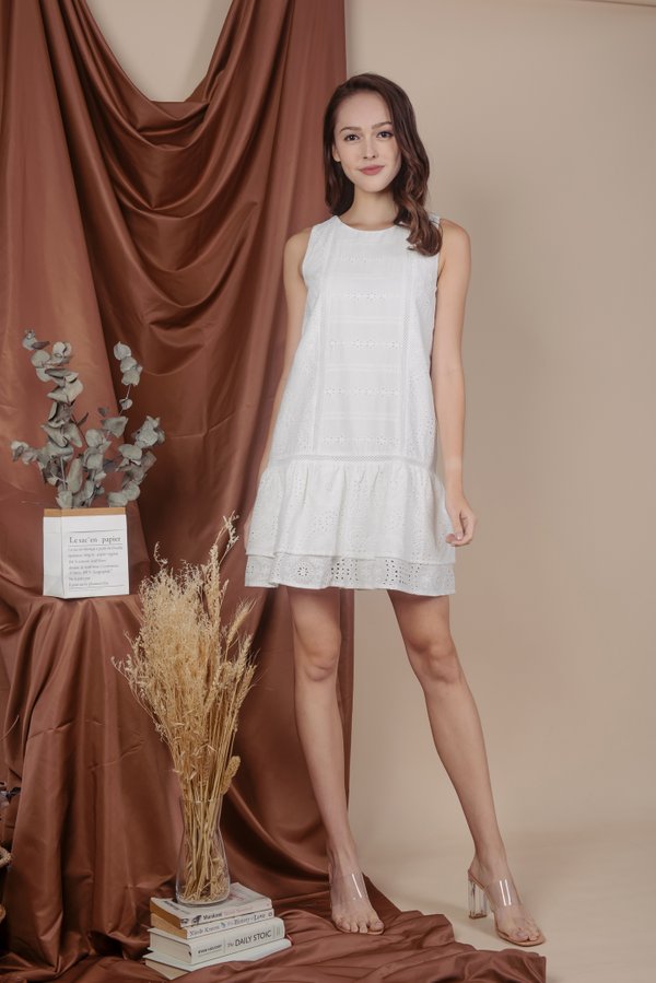 Eyelet Epilogue Dress (White)
