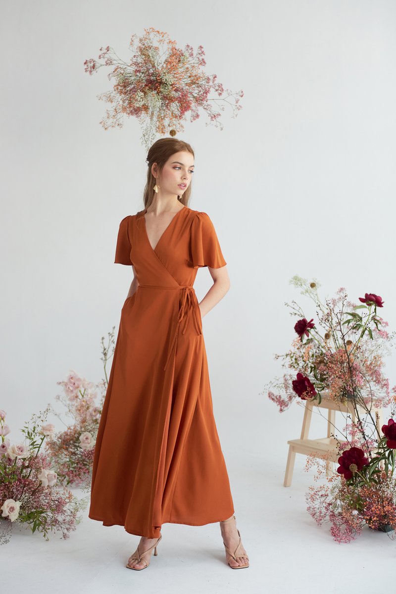 Romance In A Wrap Dress (Rustic Orange)