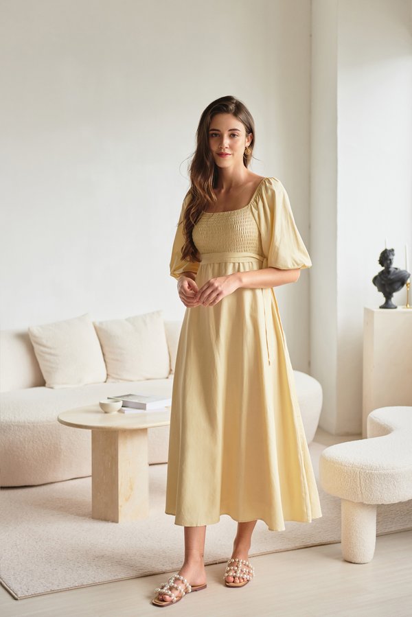 As You Wish Convertible Maxi Dress (Pastel Yellow)