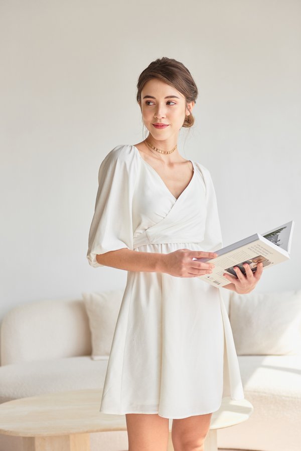 As You Wish Convertible Mini Dress (White)