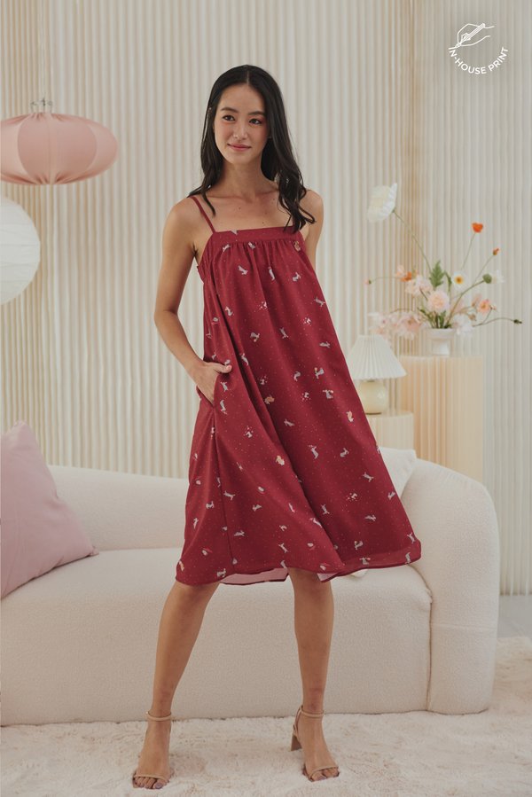 Bunny Greetings Tent Dress (Red)