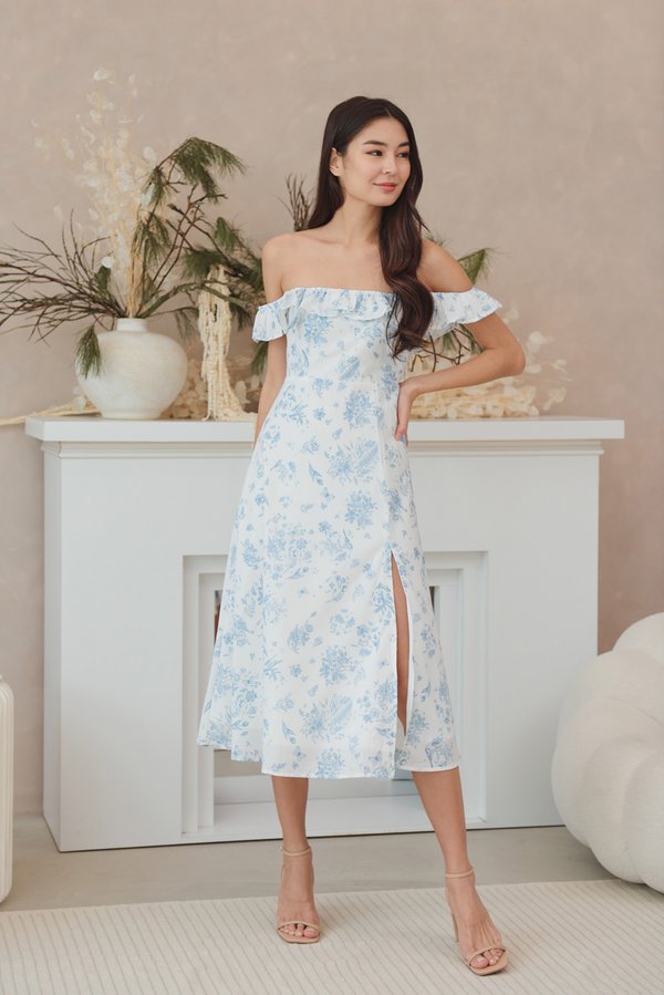 Kinfolk Porcelain Ruffle Dress (Blue)
